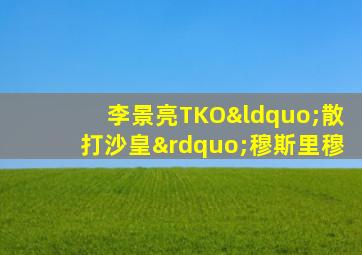 李景亮TKO“散打沙皇”穆斯里穆